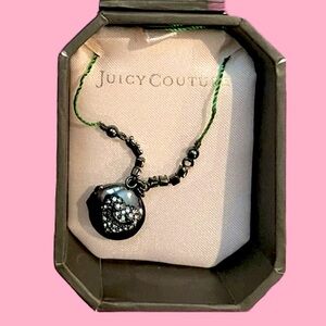 Juicy Couture Y2K vintage locket faux diamond rhinestone heart Choker necklace